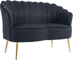 Black Velvet Love Seat