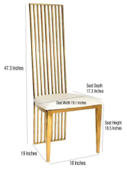 gold stainless steel high back chair dimensions 1 11zon 720x 17655 1 Gold Luxe High Back Chair